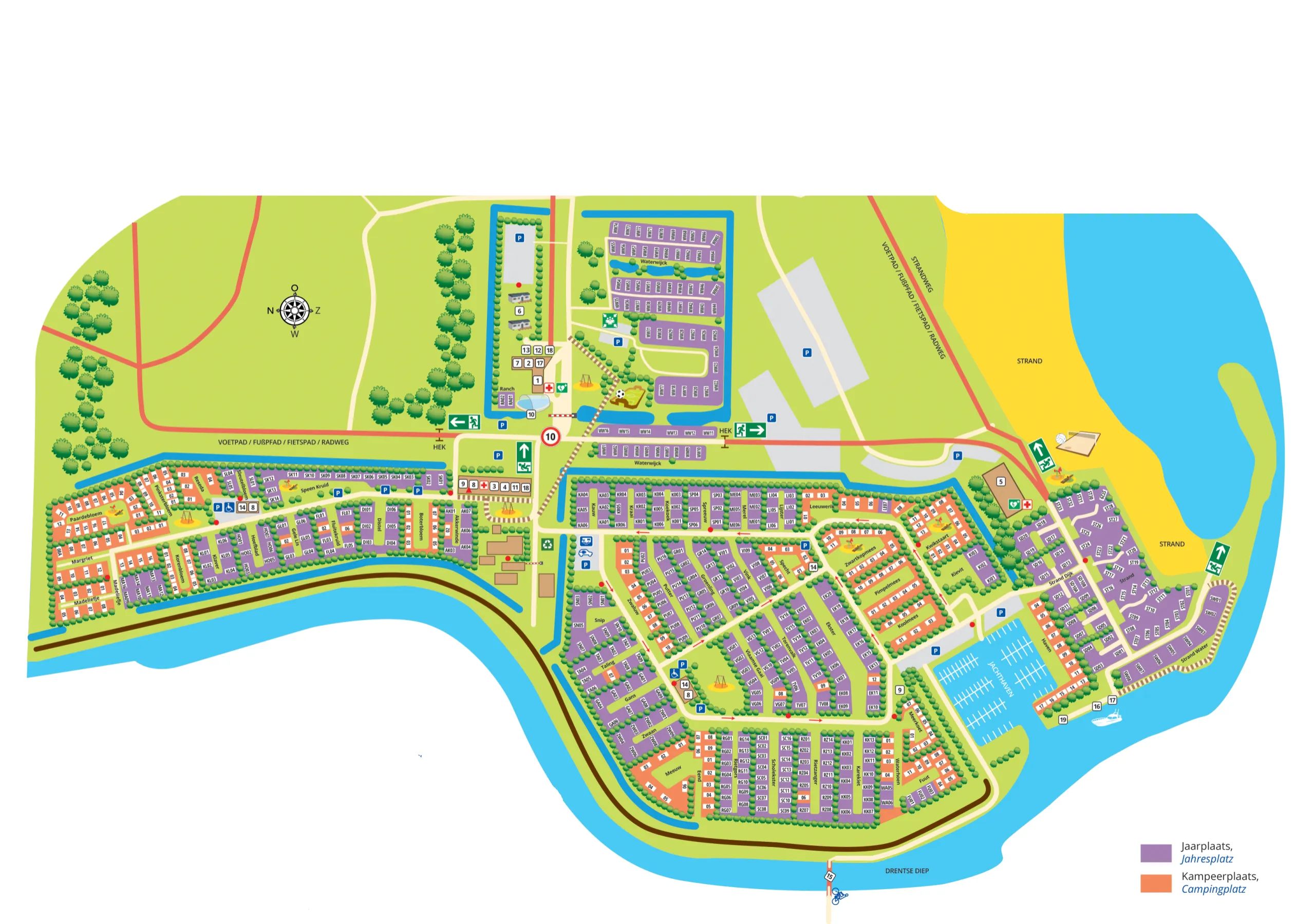 Plattegrond van Camping Meerwijck